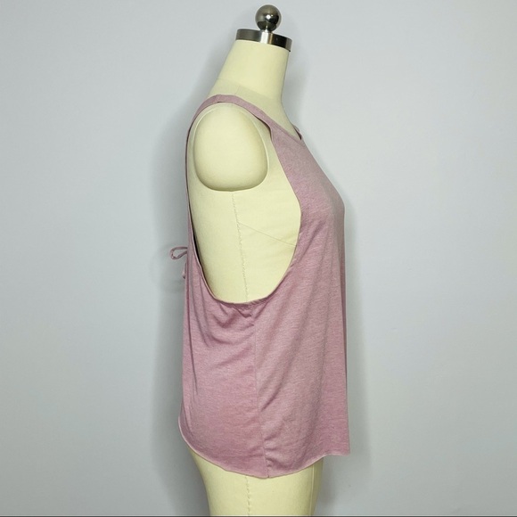 Yogalicious Mauve Lace-Up Back Tank L - Picture 6 of 11